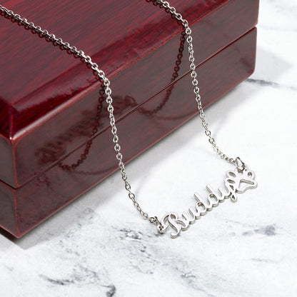 Because Their Paw Prints Never Leave Your Heart — Personalized Memorial Necklace